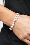 Basecamp Boyfriend - White Bracelet - Paparazzi Accessories Bracelet Bedazzle Me Pretty Mobile Fashion Boutique