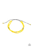 Basecamp Boyfriend - Yellow Bracelet - Paparazzi Accessories Bracelet Bedazzle Me Pretty Mobile Fashion Boutique