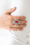 Basic Element - Red Ring - Paparazzi Accessories Ring Bedazzle Me Pretty Mobile Fashion Boutique
