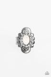 Basic Element - White Ring - Paparazzi Accessories Ring Bedazzle Me Pretty Mobile Fashion Boutique