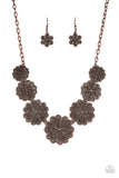Basketful of Blossoms - Copper Necklace - Paparazzi Accessories Necklace Bedazzle Me Pretty Mobile Fashion Boutique
