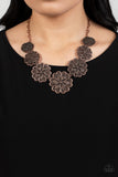 Basketful of Blossoms - Copper Necklace - Paparazzi Accessories Necklace Bedazzle Me Pretty Mobile Fashion Boutique