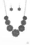 Basketful of Blossoms - Silver Necklace - Paparazzi Accessories Necklace FS-Bedazzle Me Pretty Mobile Fashion Boutique