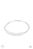 BAUBLY Personality - White Bracelet - Paparazzi Accessories Bracelet Bedazzle Me Pretty Mobile Fashion Boutique