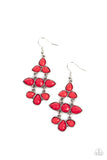 Bay Breezin - Red Earrings - Paparazzi Accessories Earrings Bedazzle Me Pretty Mobile Fashion Boutique