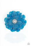 Bayou Blooms - Blue Hair Clip - Paparazzi Accessories Hair Clip Bedazzle Me Pretty Mobile Fashion Boutique