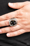 Beach Bijou - Black Ring - Paparazzi Accessories Ring Bedazzle Me Pretty Mobile Fashion Boutique