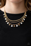 Beach Flavor - Gold Necklace - Paparazzi Accessories Necklace Bedazzle Me Pretty Mobile Fashion Boutique