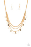 Beach Flavor - Gold Necklace - Paparazzi Accessories Necklace Bedazzle Me Pretty Mobile Fashion Boutique