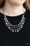 Beach Flavor - Green Necklace - Paparazzi Accessories Necklace Bedazzle Me Pretty Mobile Fashion Boutique