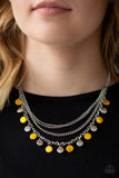 Beach Flavor - Yellow Necklace - Paparazzi Accessories Necklace Bedazzle Me Pretty Mobile Fashion Boutique