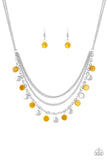 Beach Flavor - Yellow Necklace - Paparazzi Accessories Necklace Bedazzle Me Pretty Mobile Fashion Boutique
