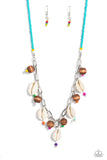 BEACH for the Sun - Blue Necklace - Paparazzi Accessories Necklace Bedazzle Me Pretty Mobile Fashion Boutique