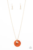 Beach House Harmony - Orange Necklace - Paparazzi Accessories Necklace Bedazzle Me Pretty Mobile Fashion Boutique