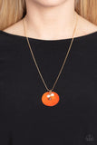 Beach House Harmony - Orange Necklace - Paparazzi Accessories Necklace Bedazzle Me Pretty Mobile Fashion Boutique