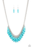 Beach House Hustle - Blue Necklace - Paparazzi Accessories Necklace Bedazzle Me Pretty Mobile Fashion Boutique