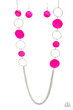 Beach Hub - Pink Necklace - Paparazzi Accessories Necklace Bedazzle Me Pretty Mobile Fashion Boutique