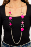 Beach Hub - Pink Necklace - Paparazzi Accessories Necklace Bedazzle Me Pretty Mobile Fashion Boutique