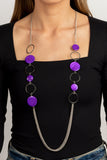 Beach Hub - Purple Necklace - Paparazzi Accessories Necklace Bedazzle Me Pretty Mobile Fashion Boutique