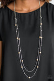 Beach Party Pageant - Brown Necklace - Paparazzi Accessories Necklace Bedazzle Me Pretty Mobile Fashion Boutique