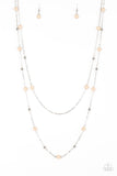 Beach Party Pageant - Brown Necklace - Paparazzi Accessories Necklace Bedazzle Me Pretty Mobile Fashion Boutique