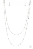 Beach Party Pageant - Silver Necklace - Paparazzi Accessories Necklace Bedazzle Me Pretty Mobile Fashion Boutique
