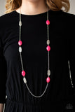 Beachfront Beauty - Pink Necklace - Paparazzi Accessories Necklace Bedazzle Me Pretty Mobile Fashion Boutique