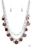 Beachfront Fabulous - Brown Necklace - Paparazzi Accessories Necklace Bedazzle Me Pretty Mobile Fashion Boutique
