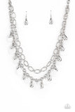 Beachfront Fabulous - White Necklace - Paparazzi Accessories Necklace Bedazzle Me Pretty Mobile Fashion Boutique