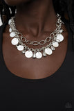 Beachfront Fabulous - White Necklace - Paparazzi Accessories Necklace Bedazzle Me Pretty Mobile Fashion Boutique