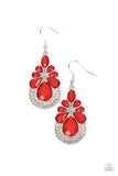 Beachfront Formal - Red Earrings - Paparazzi Accessories Earrings Bedazzle Me Pretty Mobile Fashion Boutique