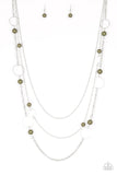 Beachside Babe - Green Necklace - Paparazzi Accessories Necklace Bedazzle Me Pretty Mobile Fashion Boutique