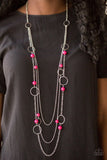 Beachside Babe - Pink Necklace - Paparazzi Accessories Necklace Bedazzle Me Pretty Mobile Fashion Boutique