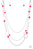 Beachside Babe - Pink Necklace - Paparazzi Accessories Necklace Bedazzle Me Pretty Mobile Fashion Boutique