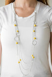 Beachside Babe - Yellow Necklace - Paparazzi Accessories Necklace Bedazzle Me Pretty Mobile Fashion Boutique