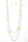 Beachside Babe - Yellow Necklace - Paparazzi Accessories Necklace Bedazzle Me Pretty Mobile Fashion Boutique