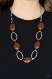 Beachside Boardwalk - Brown Necklace - Paparazzi Accessories Necklace Bedazzle Me Pretty Mobile Fashion Boutique