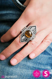 BEAD Courageous - Brown Ring - Paparazzi Accessories Ring Bedazzle Me Pretty Mobile Fashion Boutique