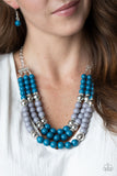 BEAD Your Own Drum - Blue Necklace - Paparazzi Accessories Necklace Bedazzle Me Pretty Mobile Fashion Boutique