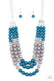 BEAD Your Own Drum - Blue Necklace - Paparazzi Accessories Necklace Bedazzle Me Pretty Mobile Fashion Boutique