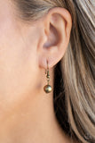 Beaded Beacon - Brass Necklace - Paparazzi Accessories Necklace Bedazzle Me Pretty Mobile Fashion Boutique