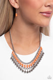Beaded Bliss - Orange Necklace - Paparazzi Accessories Necklace Bedazzle Me Pretty Mobile Fashion Boutique