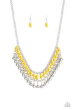 Beaded Bliss - Yellow Necklace - Paparazzi Accessories Necklace Bedazzle Me Pretty Mobile Fashion Boutique