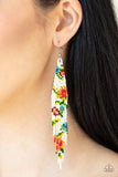 Beaded Gardens - White Earrings - Paparazzi Accessories Earrings Bedazzle Me Pretty Mobile Fashion Boutique