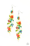 Beaded Gardens - White Earrings - Paparazzi Accessories Earrings Bedazzle Me Pretty Mobile Fashion Boutique