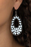 Beaded Shores - White Earrings - Paparazzi Accessories Earrings Bedazzle Me Pretty Mobile Fashion Boutique