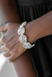 Beat Around The ROSEBUSH - Silver Bracelet - Paparazzi Accessories Bracelet Bedazzle Me Pretty Mobile Fashion Boutique
