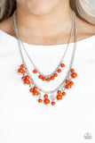 Beautifully Beaded - Orange Necklace - Paparazzi Accessories Necklace Bedazzle Me Pretty Mobile Fashion Boutique