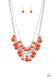 Beautifully Beaded - Orange Necklace - Paparazzi Accessories Necklace Bedazzle Me Pretty Mobile Fashion Boutique