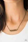 Beautifully Branching - Brass Necklace - Paparazzi Accessories Necklace Bedazzle Me Pretty Mobile Fashion Boutique